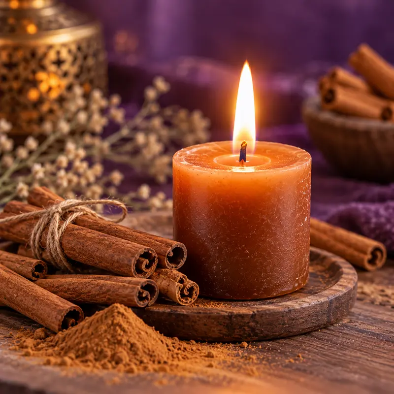 vela de canela, para el amor, endulzamiento y atracción 