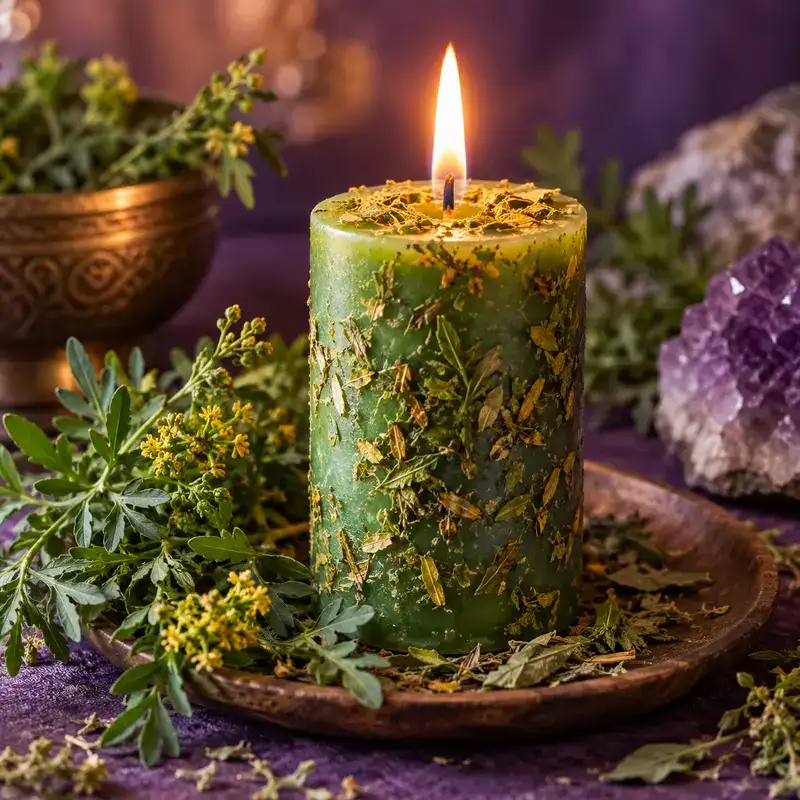 vela de ruda, para limpieza, protección. 