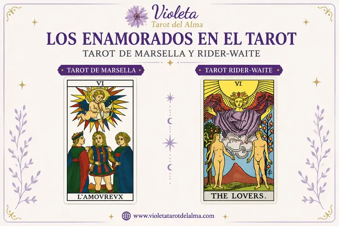 los enamorados en el tarot de marsella y tarot de rider