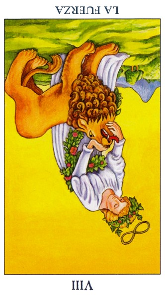 LA FUERZA TAROT INVERTIDA, SIGNIFICADO EN EL AMOR, TRABAJO, SALUD, COMBINACIONES, SI O NO, ESPIRITUALIDAD