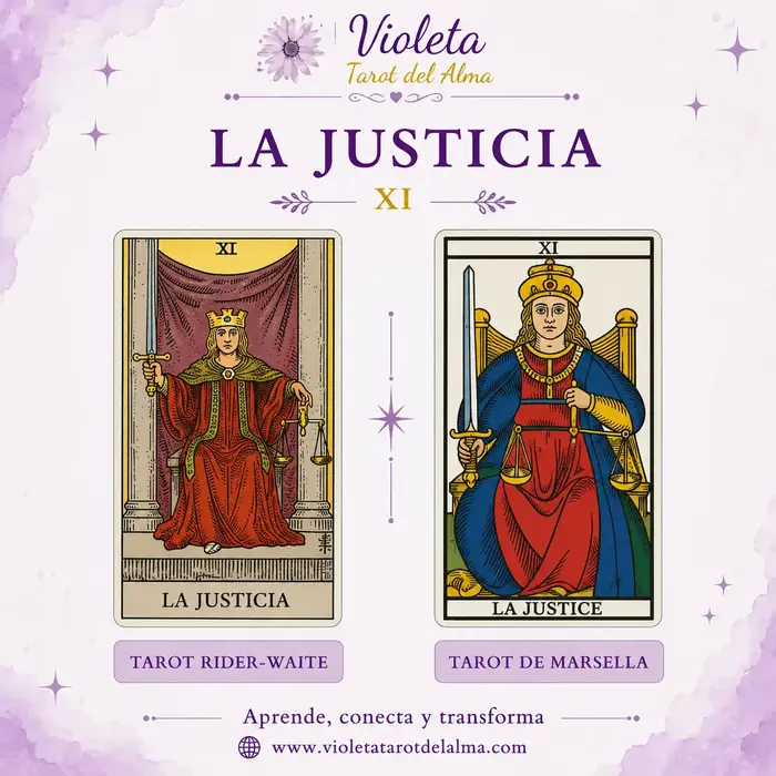 la justica tarot de rider y tarot de marsella