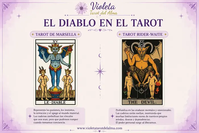 el diablo tarot de marsella y tarot de rider waite