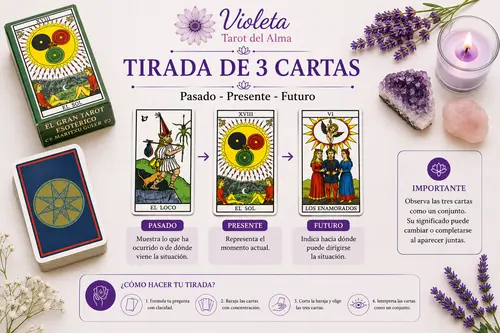 tarot esotérico, tirada de 3 cartas