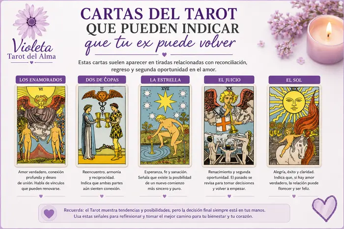 CARTAS DEL TAROT QUE PUEDEN INDICAR QUE TU EX PUEDE VOLVER
