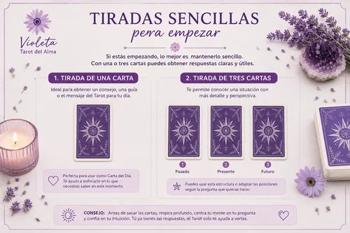 tirada de una carta y tres cartas del tarot